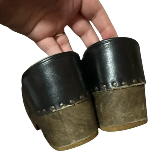 Berkemann Original Toeffler Clogs Black Wooden Soles Size EU 43 - Picture 3 of 9